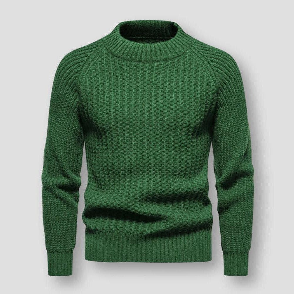 Herren Strickpullover Waffelstrick Warm Hochwertig