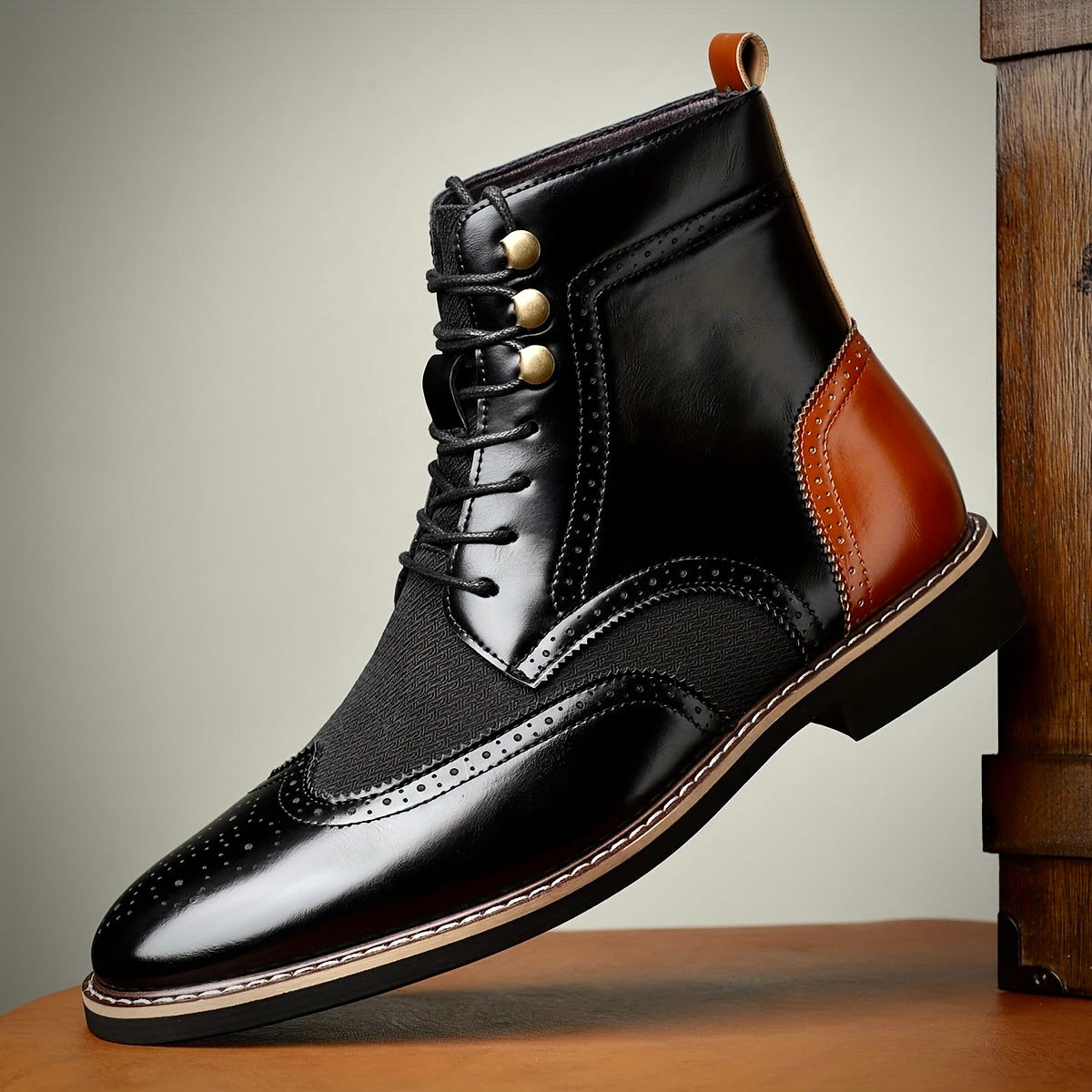 Herren Oxford Lederstiefel Elegantes Leder