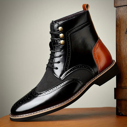 Herren Oxford Lederstiefel Elegantes Leder