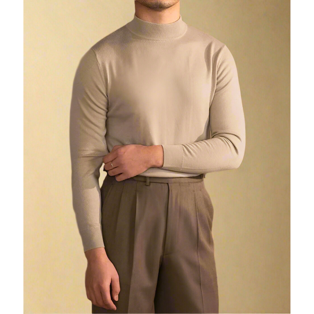 Herren Rollkragenpullover Wolle Klassisch