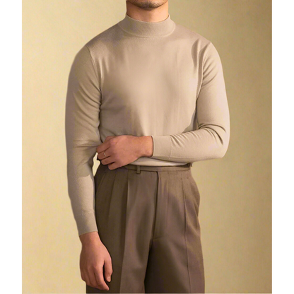 Herren Rollkragenpullover Wolle Klassisch
