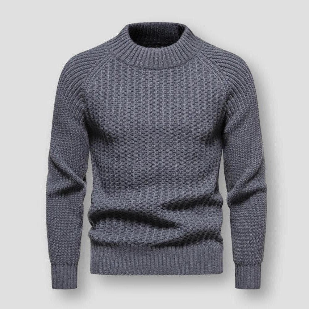 Herren Strickpullover Waffelstrick Warm Hochwertig
