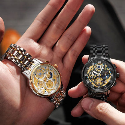 Herren Automatik Armbanduhr Edelstahl Schweizer Qualität
