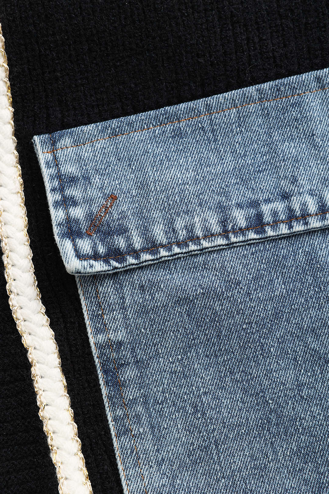Damen Strickcardigan Denim Patches