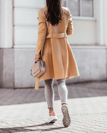 Damen Steppmantel Lang Kapuze Warm Elegant