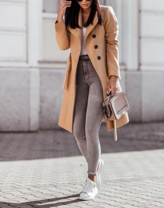 Damen Steppmantel Lang Kapuze Warm Elegant