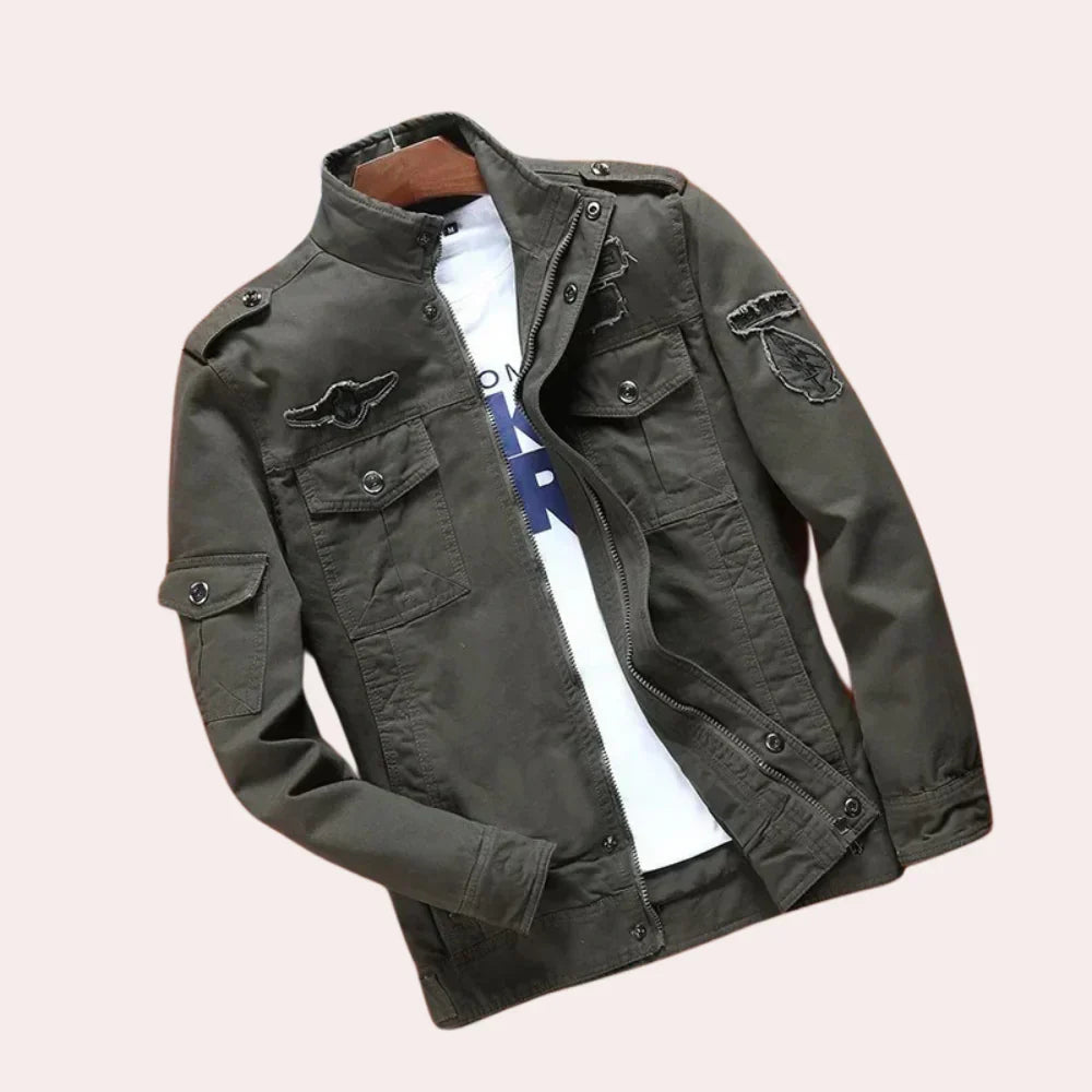Herren Slim-Fit-Jacke Komfortabel Stilvoll