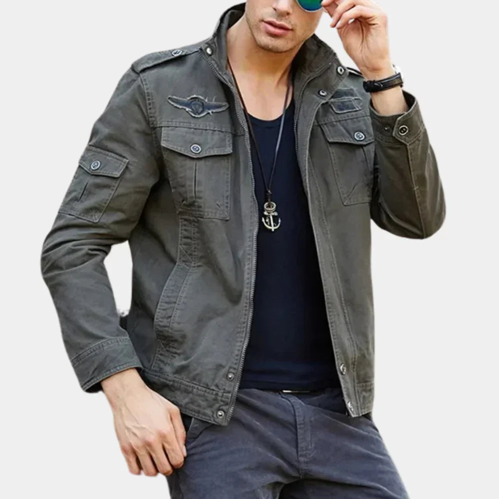 Herren Slim-Fit-Jacke Komfortabel Stilvoll