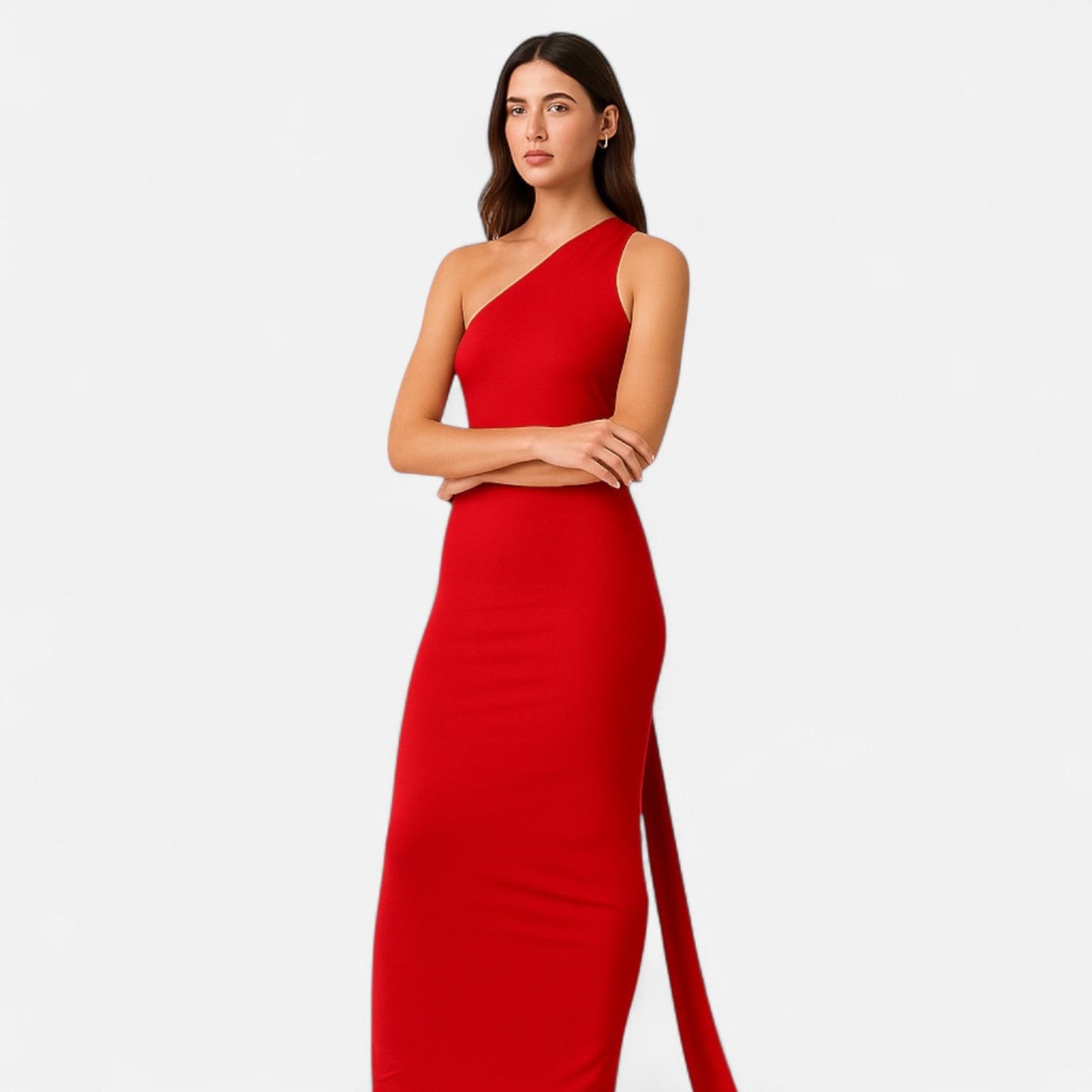 Damen Neckholder Maxikleid Ein Schulter Sommerkleid