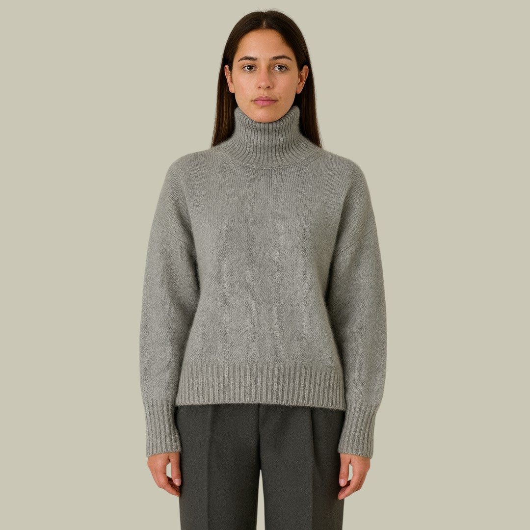 Damen Rollkragenpullover Merinowolle Weich Warm - Norvielle