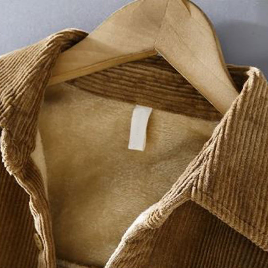 Herren Cordjacke Warm Grüne Steppjacke mit Knöpfen