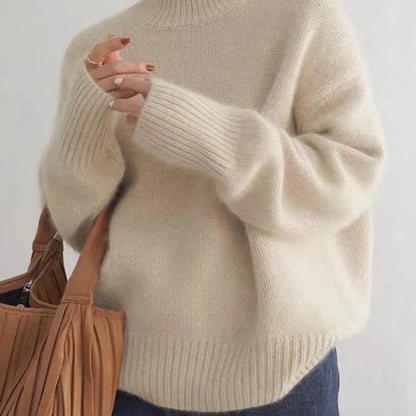 Damen Rollkragenpullover Oversized Warm aus Wolle