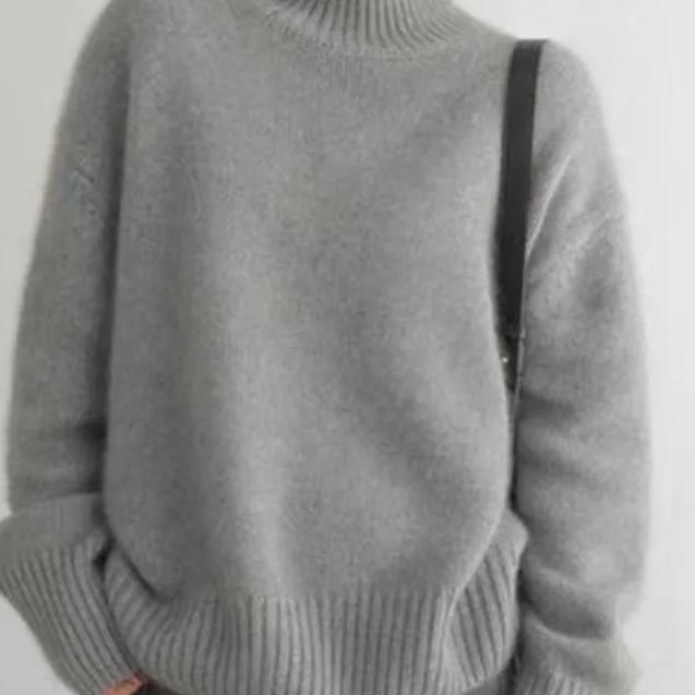 Damen Rollkragenpullover Oversized Warm aus Wolle
