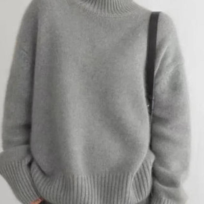 Damen Rollkragenpullover Oversized Warm aus Wolle