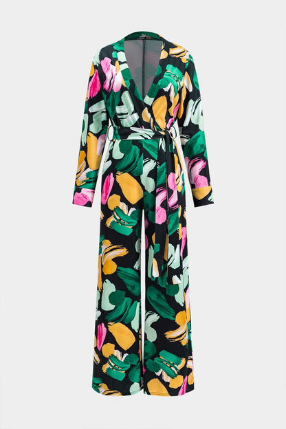 Damen Jumpsuit Lang Abstraktes Muster - Norvielle