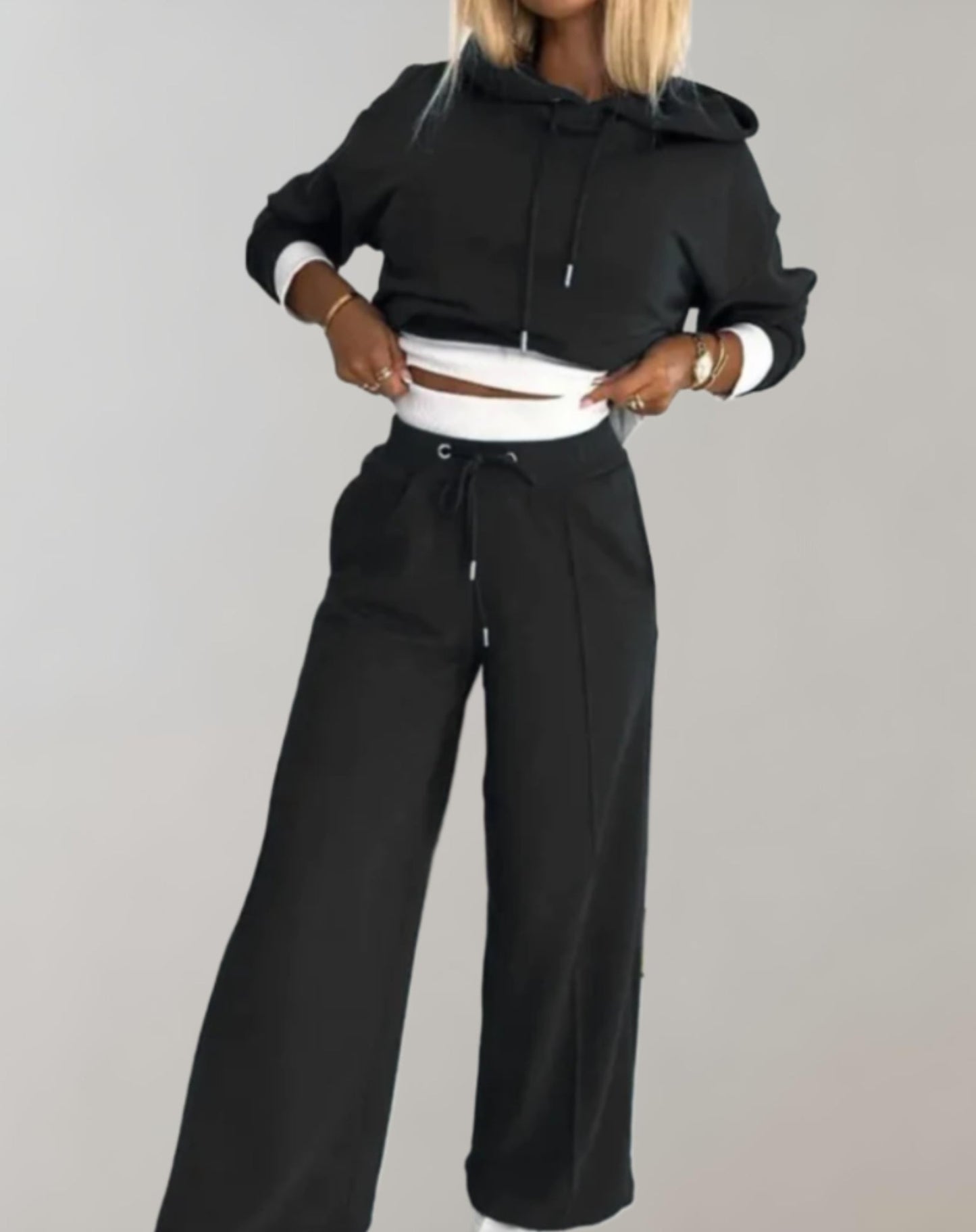 Damen Hoodie Jogginganzug Set Sportlich Bequem - Norvielle