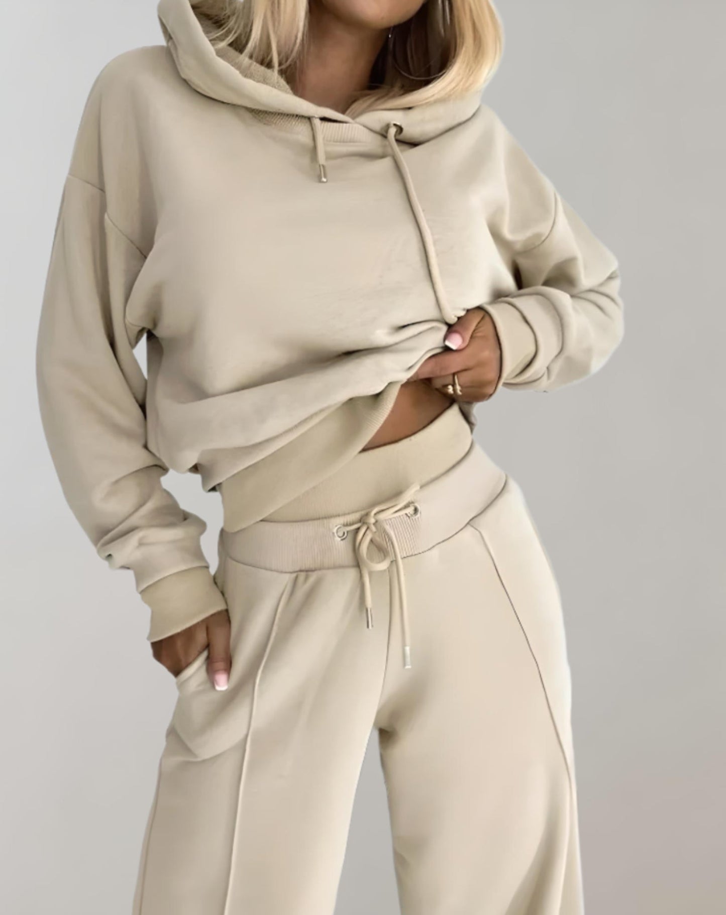 Damen Hoodie Jogginganzug Set Sportlich Bequem