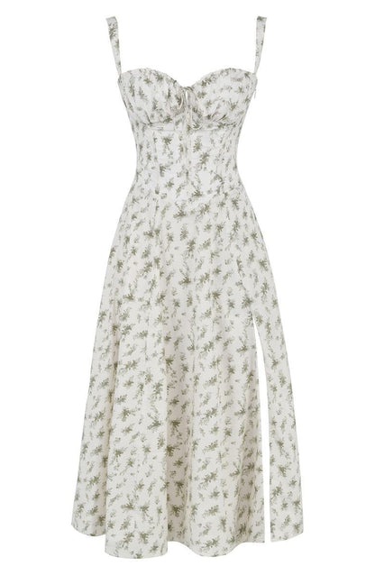Damen Korsett Midikleid Fließender Rock