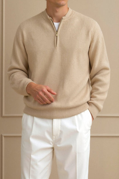 Strickpullover Reißverschluss Komfortmode Zeitlos
