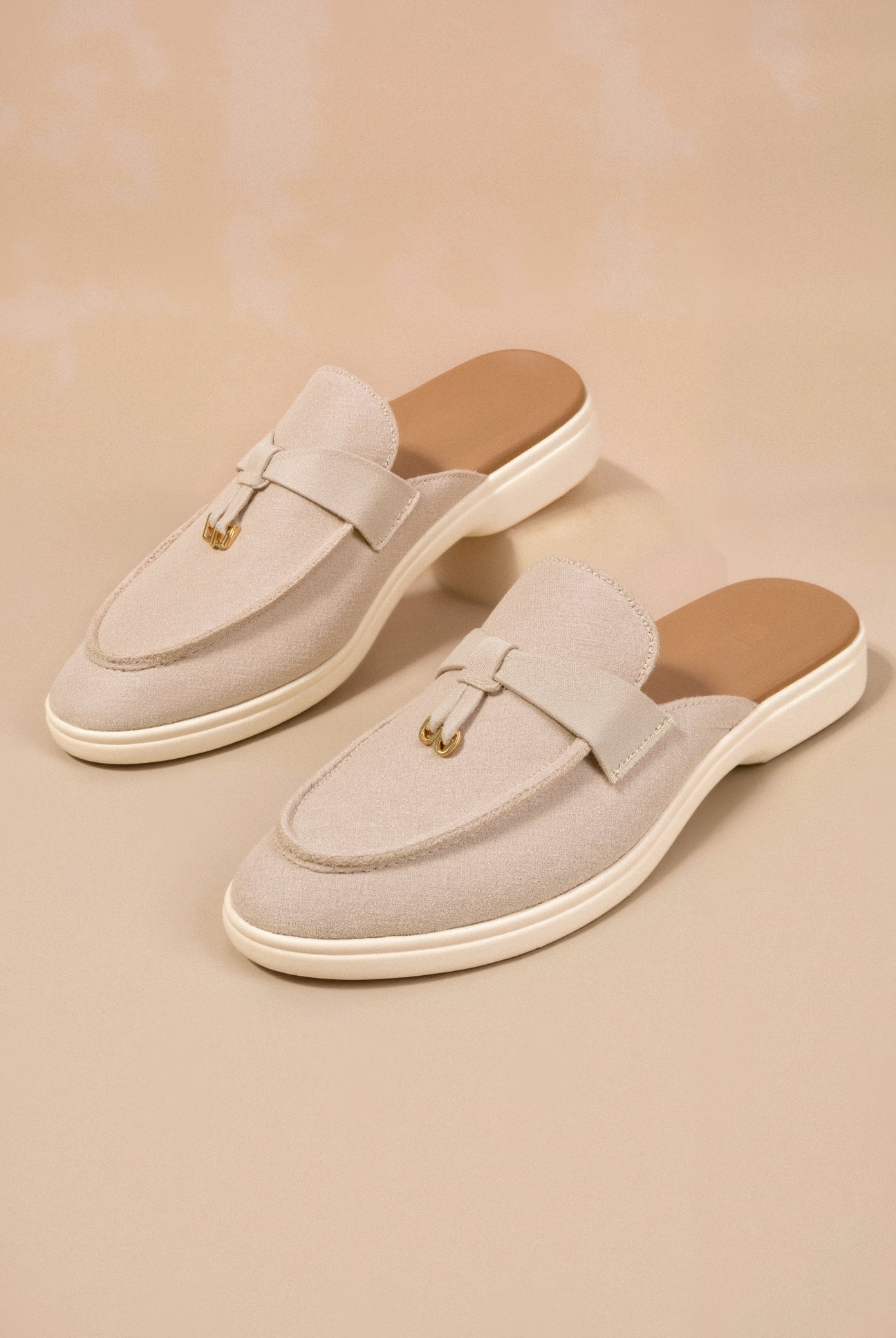Damen Loafers Gold Komfortabel