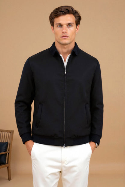 Herren Slimfit Jacke Schwarz Elegantes Design - Norvielle