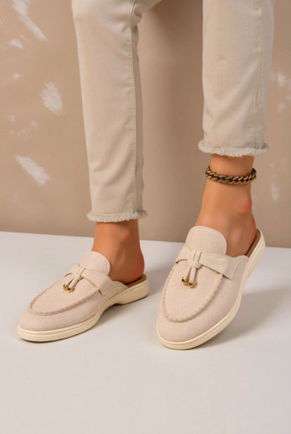 Damen Loafers Gold Komfortabel