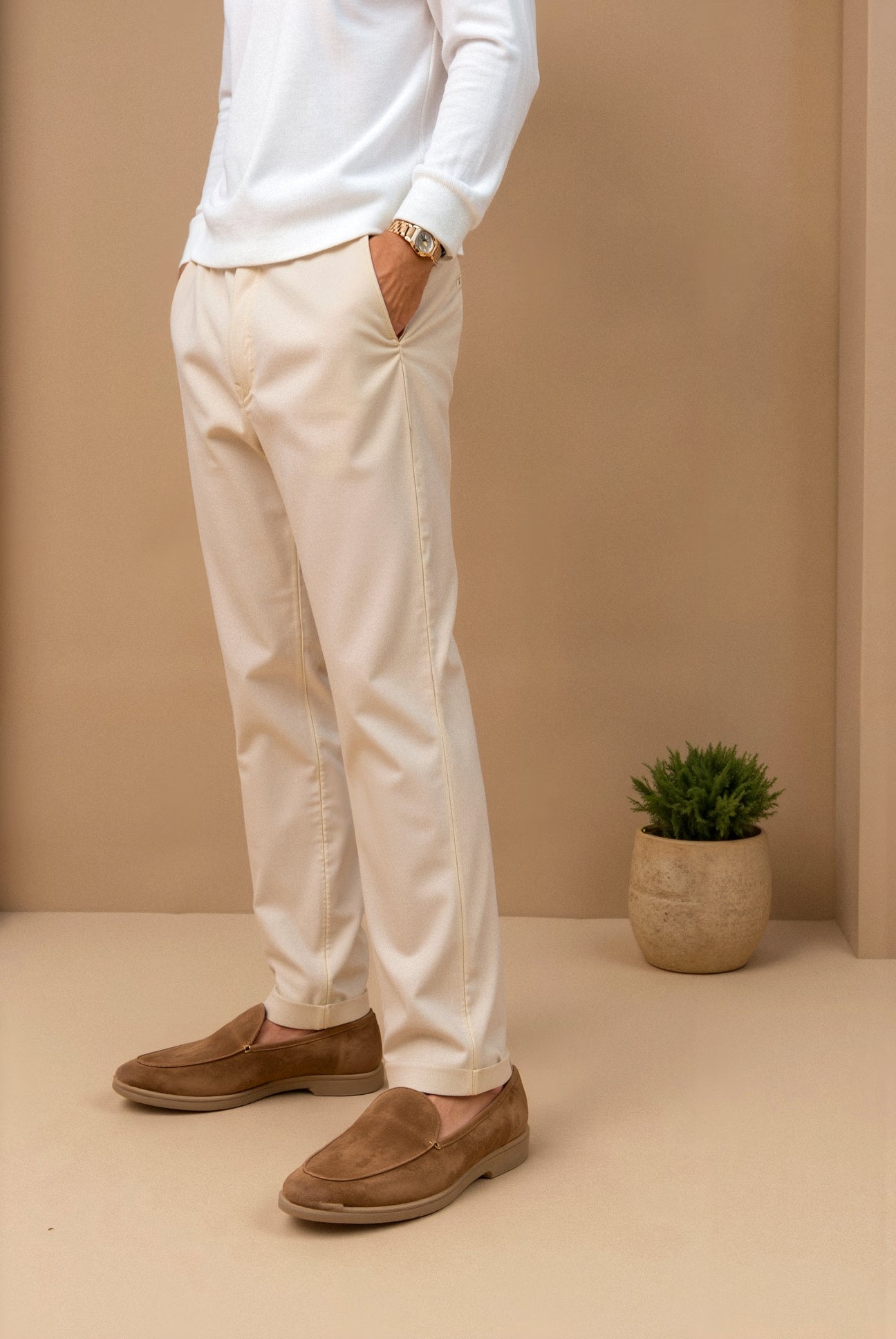 Braune Leder-Loafer-Schuhe Einfach