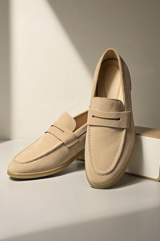 Damen Beige Loafer Schuhe Elegantes Design Komfortabel Nein, das ist - Norvielle