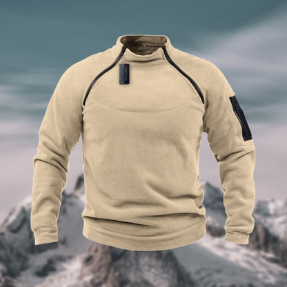 Herren Pullover Viertelzip Stehkragen Modern
