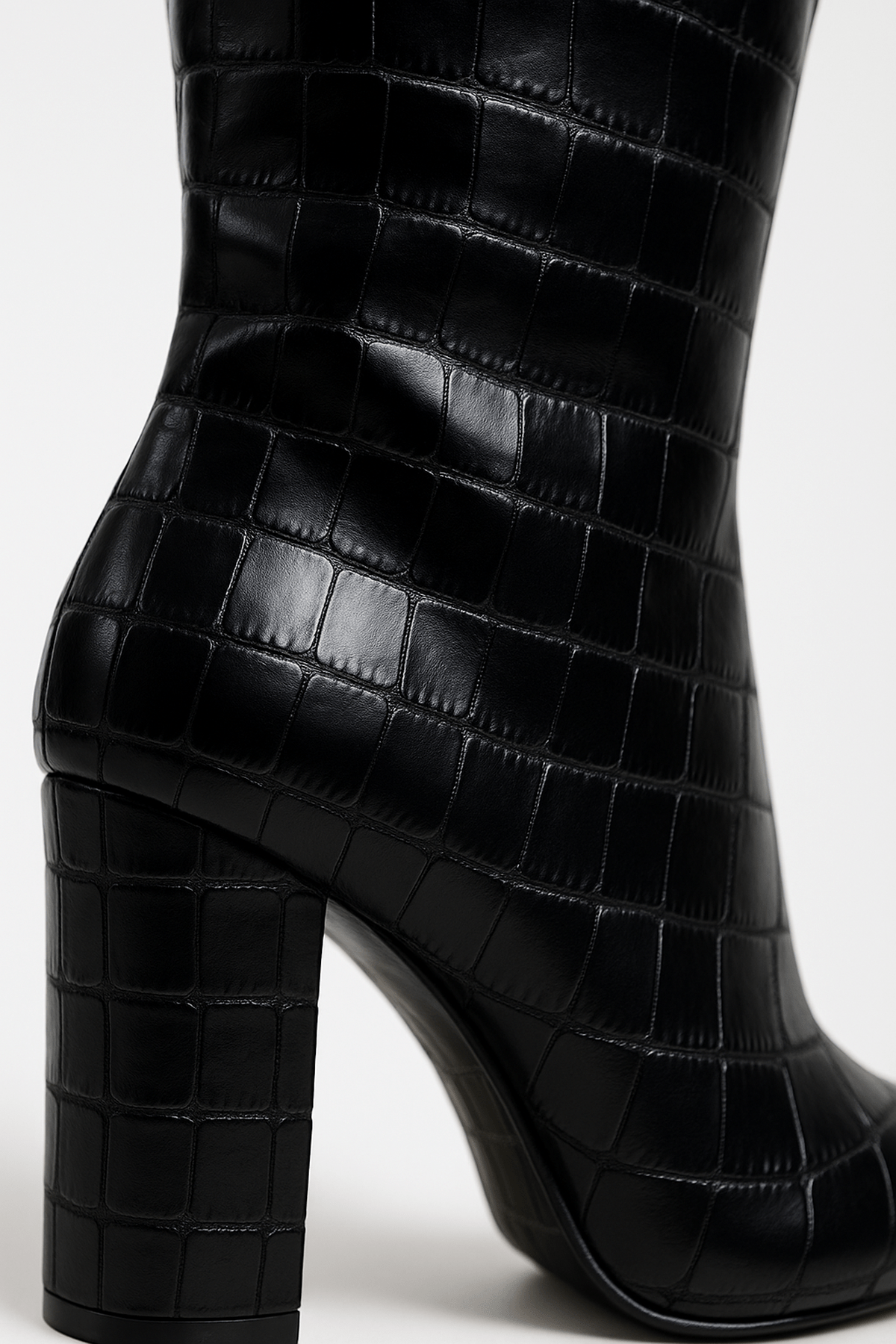 Damen Stiefel Krokomuster Quadratischer Absatz
