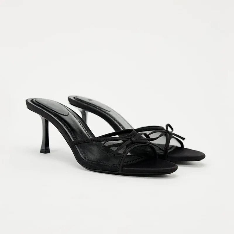 Damen Hochzeitsschuhe Schwarze Absätze Elegantes Leder - Norvielle