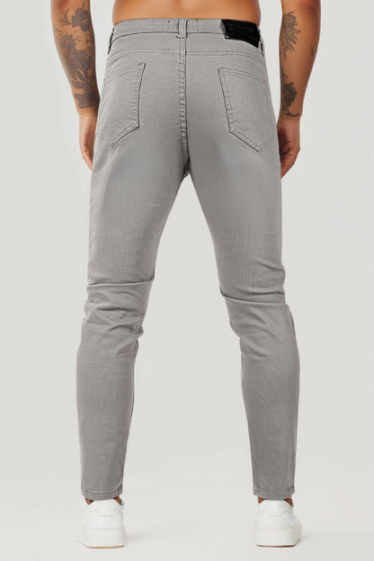 Herren Jeans Slim Fit Hellgrau