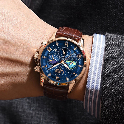 Herrenuhr Edelstahl Mondphasen Elegant