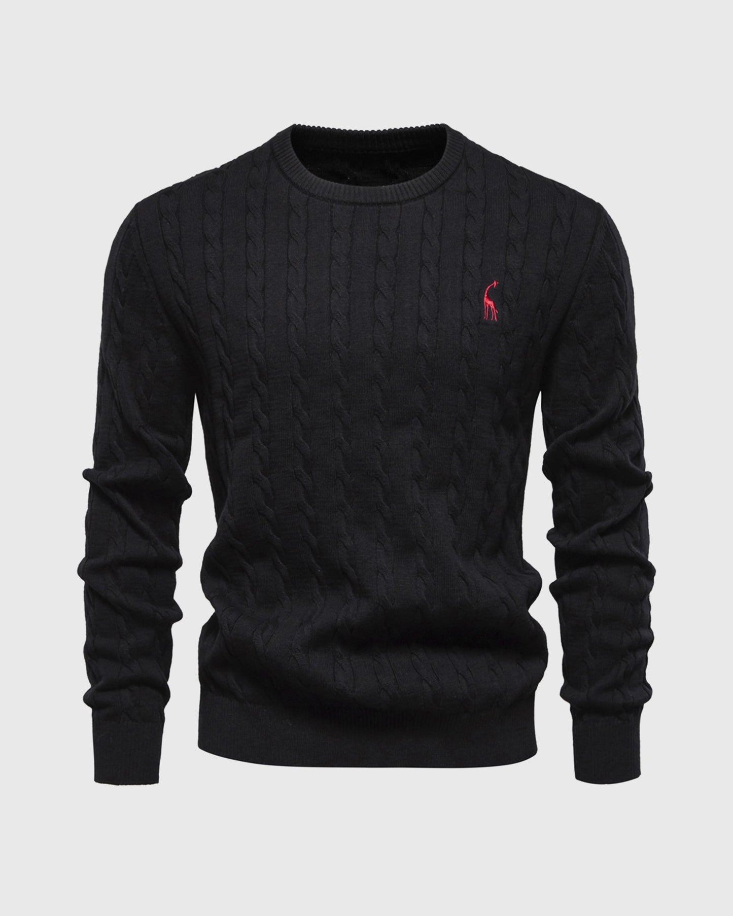 Herren Strickpullover Zopfmuster Baumwolle Bequem