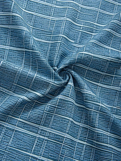Herren Kariertes Kurzarmhemd Büroshirt Modern