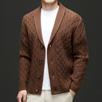 Herren Strickjacke Klassisch Braun