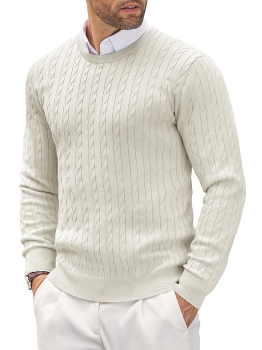 Herren Slim-Fit Pullover Feinstrick Rundhals - Norvielle