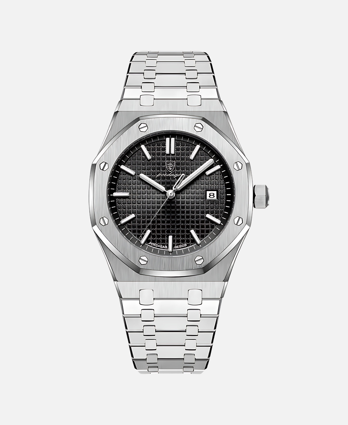 Herren Armbanduhr Edelstahl 41mm Elegant es Lederband