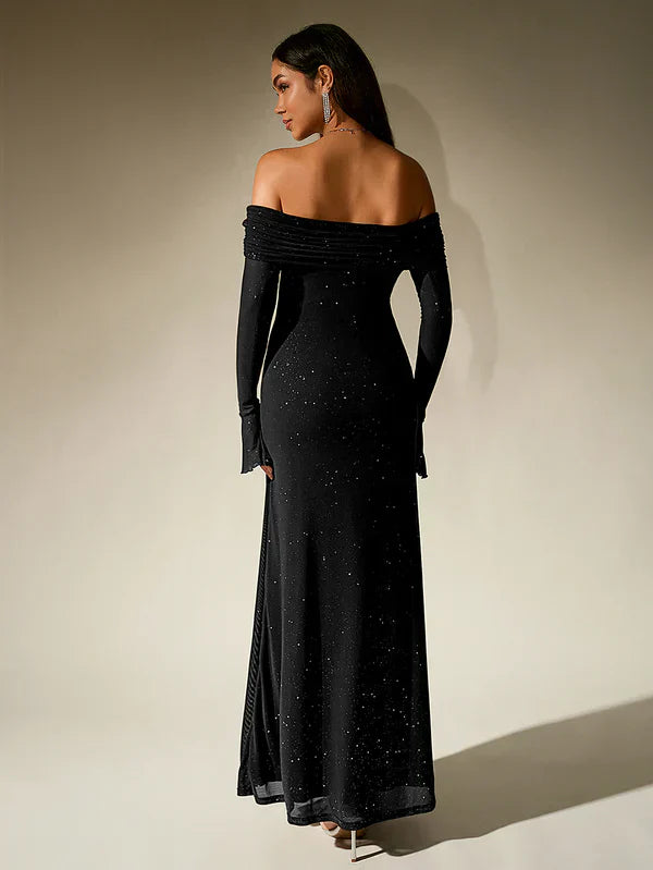 Ella Damen Abendkleid Glitzernd