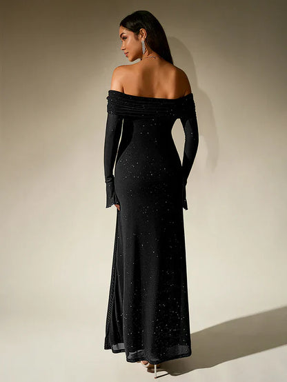 Ella Damen Abendkleid Glitzernd