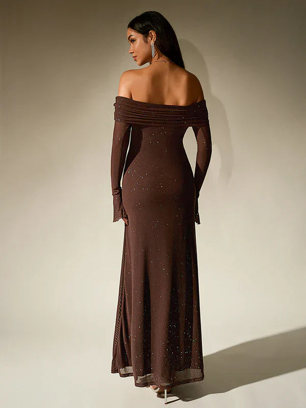 Ella Damen Abendkleid Glitzernd