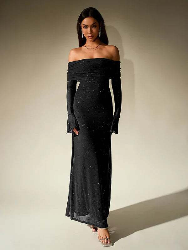 Ella Damen Abendkleid Glitzernd
