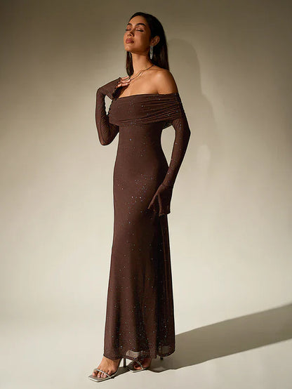 Ella Damen Abendkleid Glitzernd