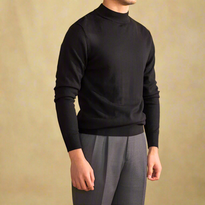 Herren Rollkragenpullover Wolle Klassisch