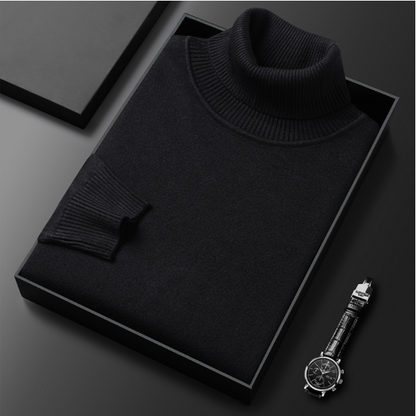 Herren Rollkragenpullover Bequem Lässig Grau
