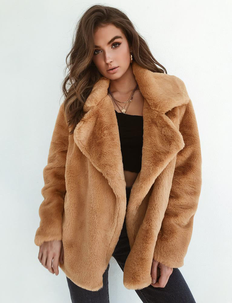 Teddylook Kunstpelzmantel Damen Warm