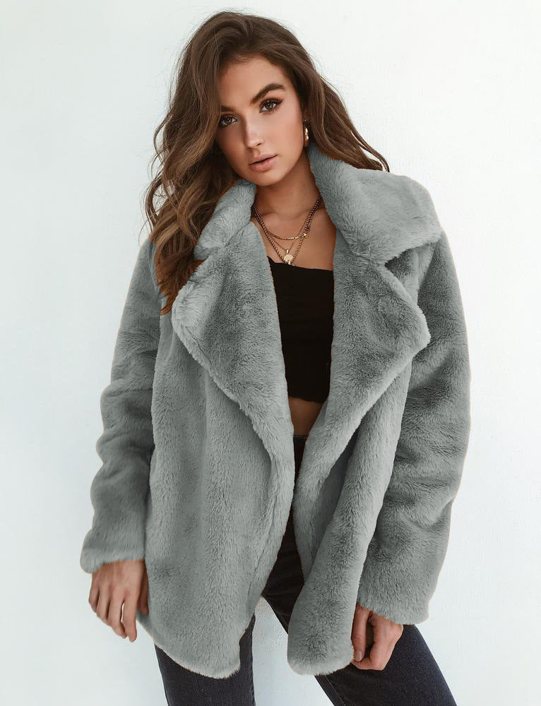Teddylook Kunstpelzmantel Damen Warm