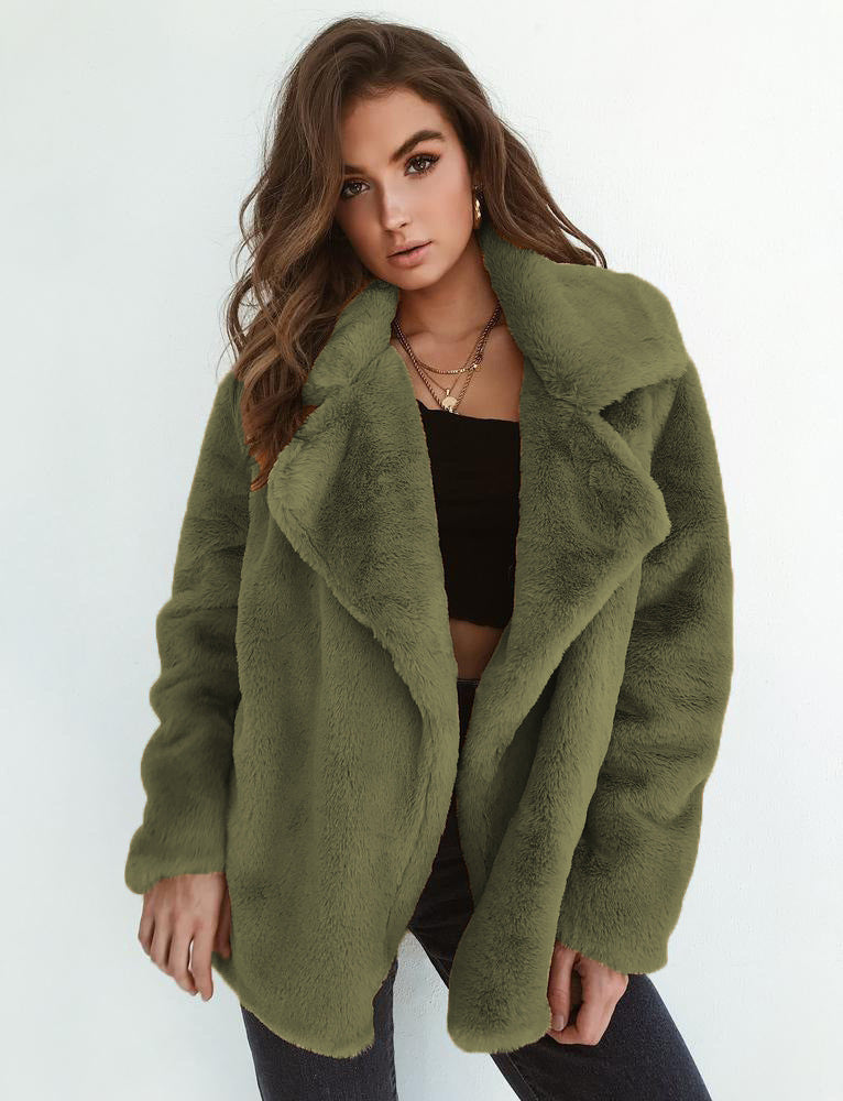 Teddylook Kunstpelzmantel Damen Warm