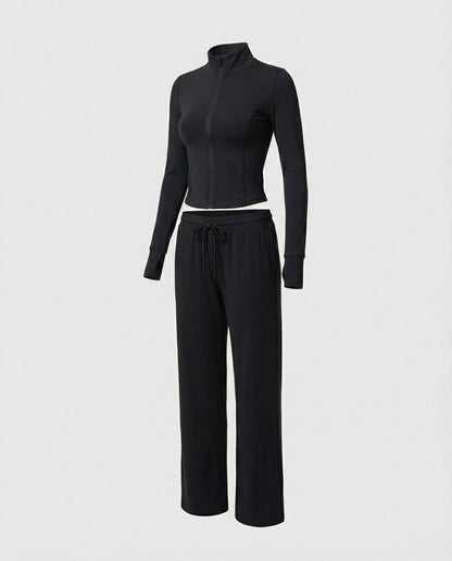 Damen Sportanzug Slim Fit Kapuze Sonnenschutz