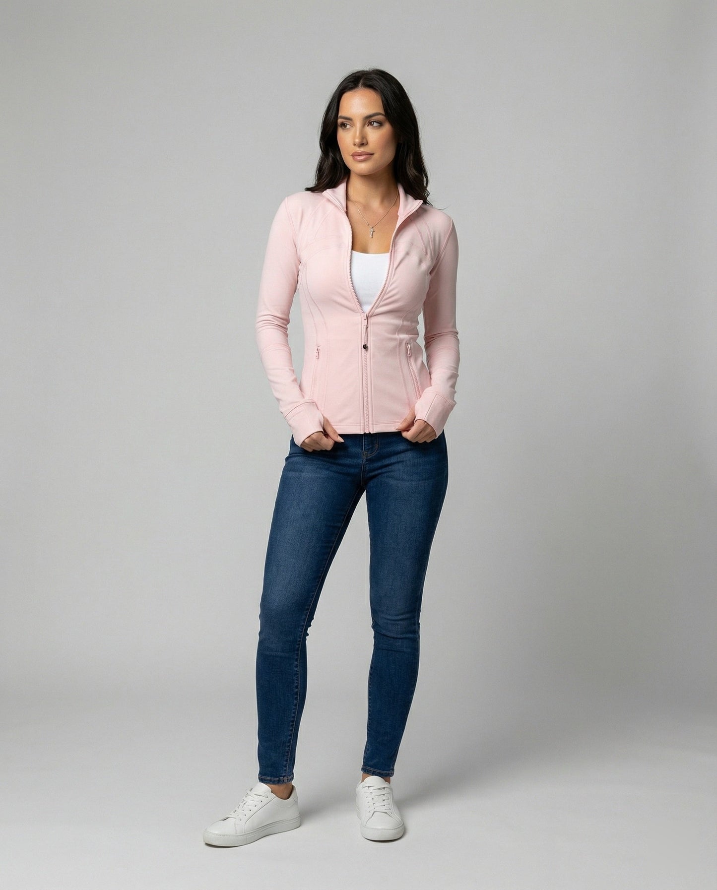 Damen Sportjacke Slim Fit Wasserabweisend für Yoga Fitness